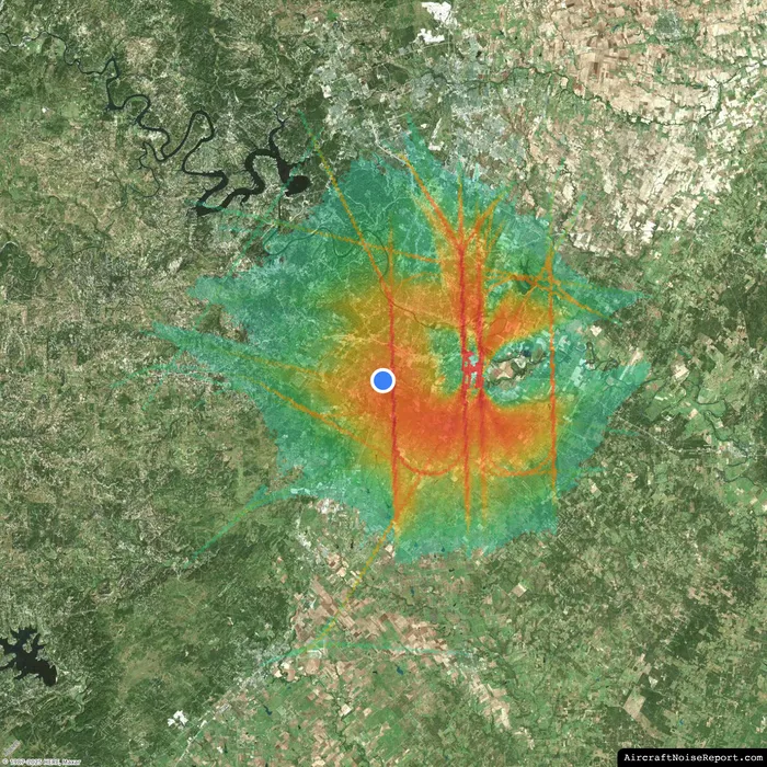 Sample aircraft noise heatmap showing 3D analysis